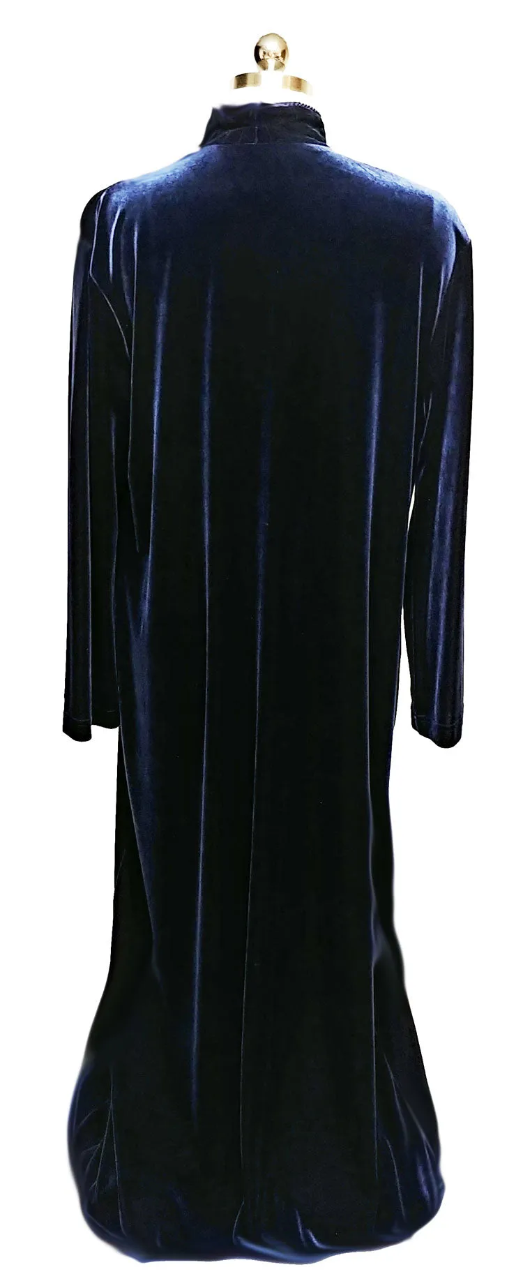 *NEW - DIAMOND TEA LUXURIOUS ZIP UP FRONT VELOUR ROBE IN MIDNIGHT NAVY - SIZE LARGE #2