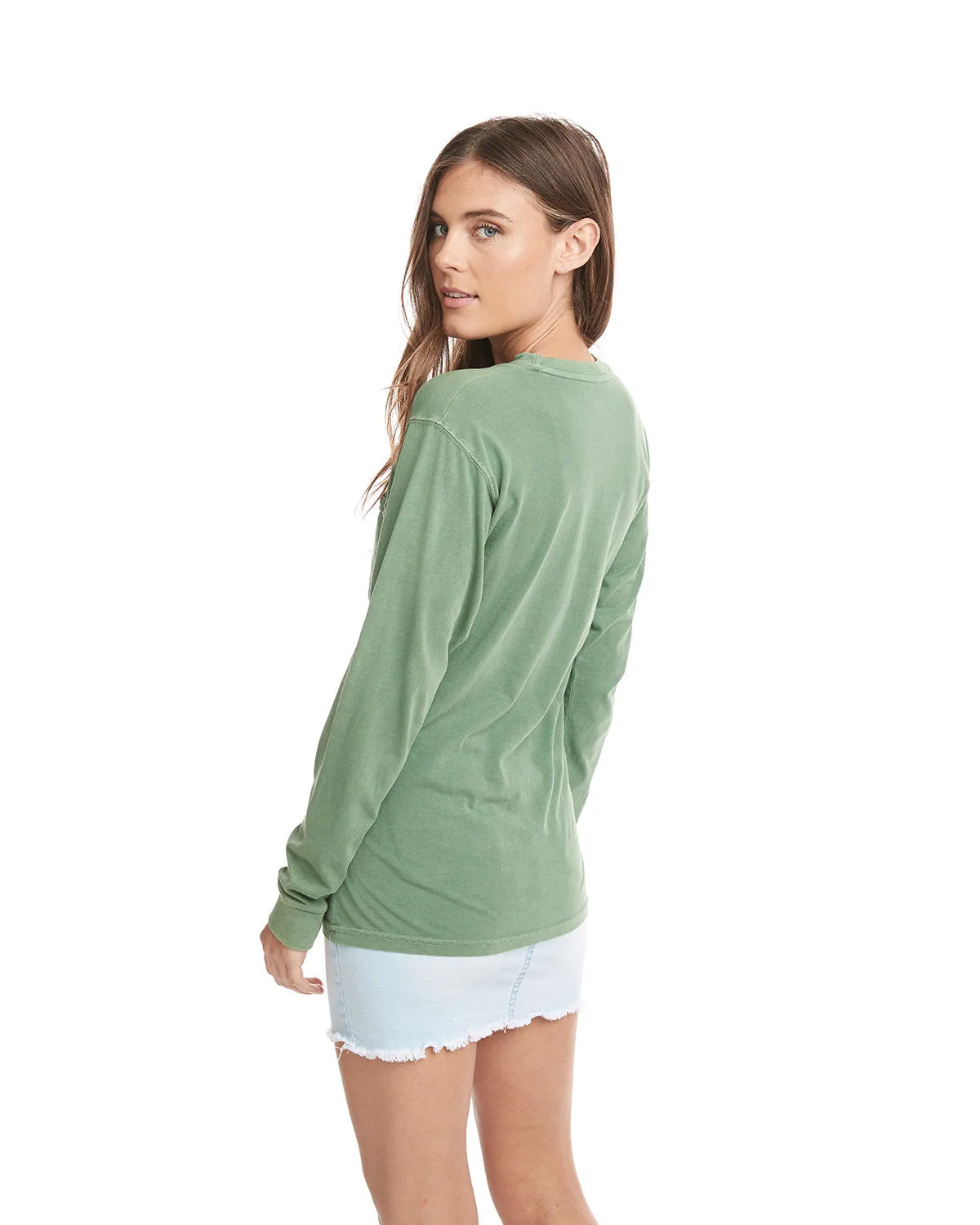 Next Level 7451 Adult Inspired Dye Long-Sleeve Crew with Pocket