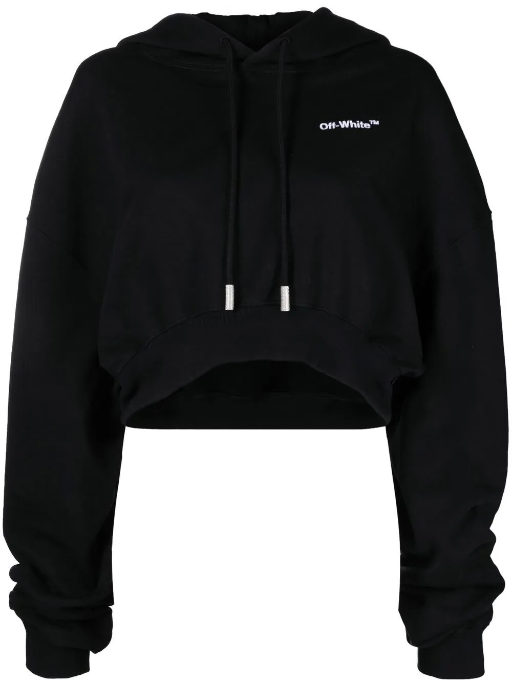 OFF-WHITE HELVETICA CROPPED HOODIE