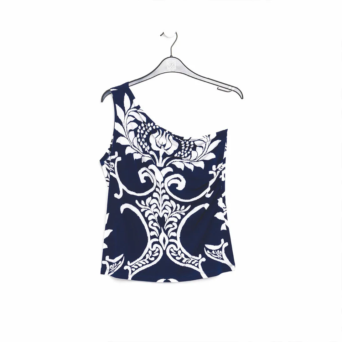 One Shoulder Top - Paisley Leaf - Final Sale!