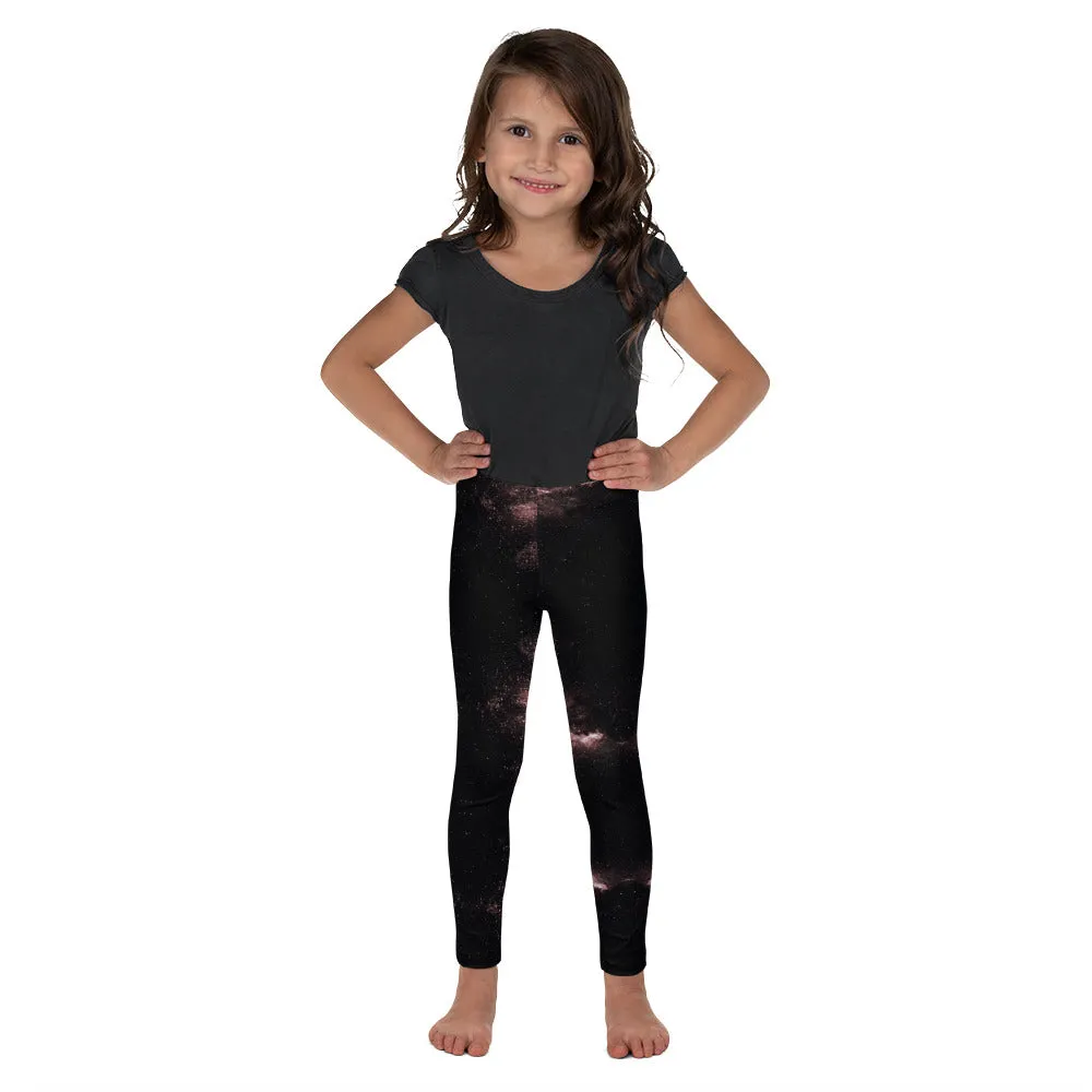 Pink Galaxy Kid's Leggings, Space Galaxies Designer Boy's or Girl's Tights-Made in USA/EU/MX