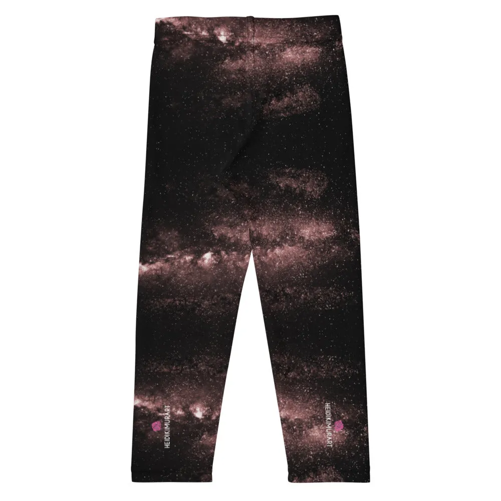 Pink Galaxy Kid's Leggings, Space Galaxies Designer Boy's or Girl's Tights-Made in USA/EU/MX