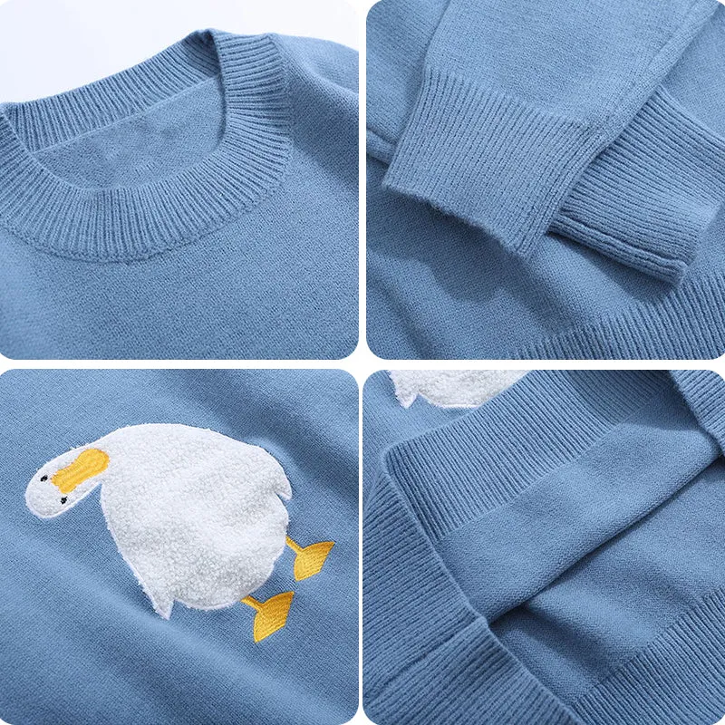 PopFlying Lazy Knitted Sweater Crooked Goose