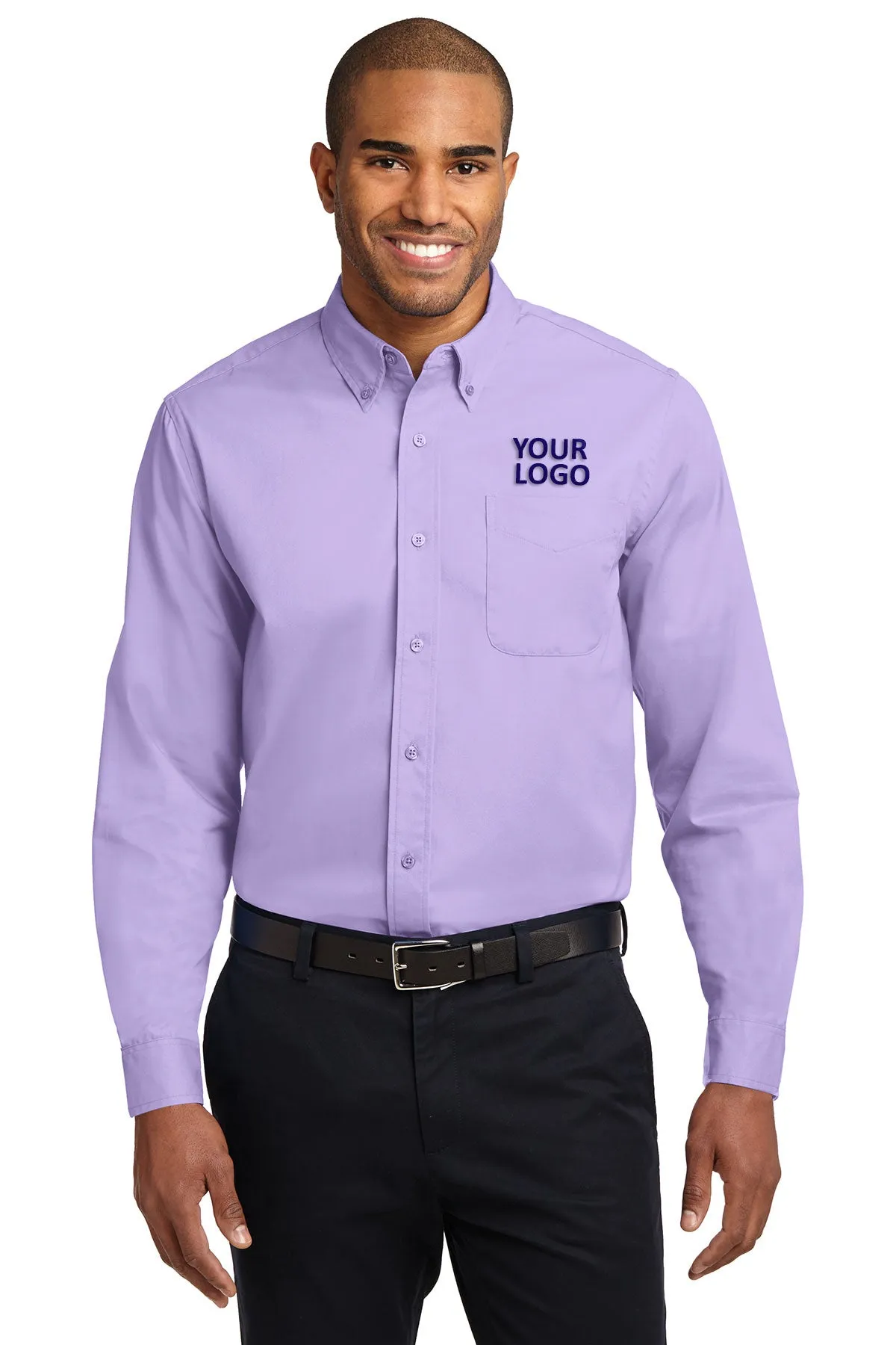 Port Authority Extended Size Easy Care Branded Shirts, Bright Lavender