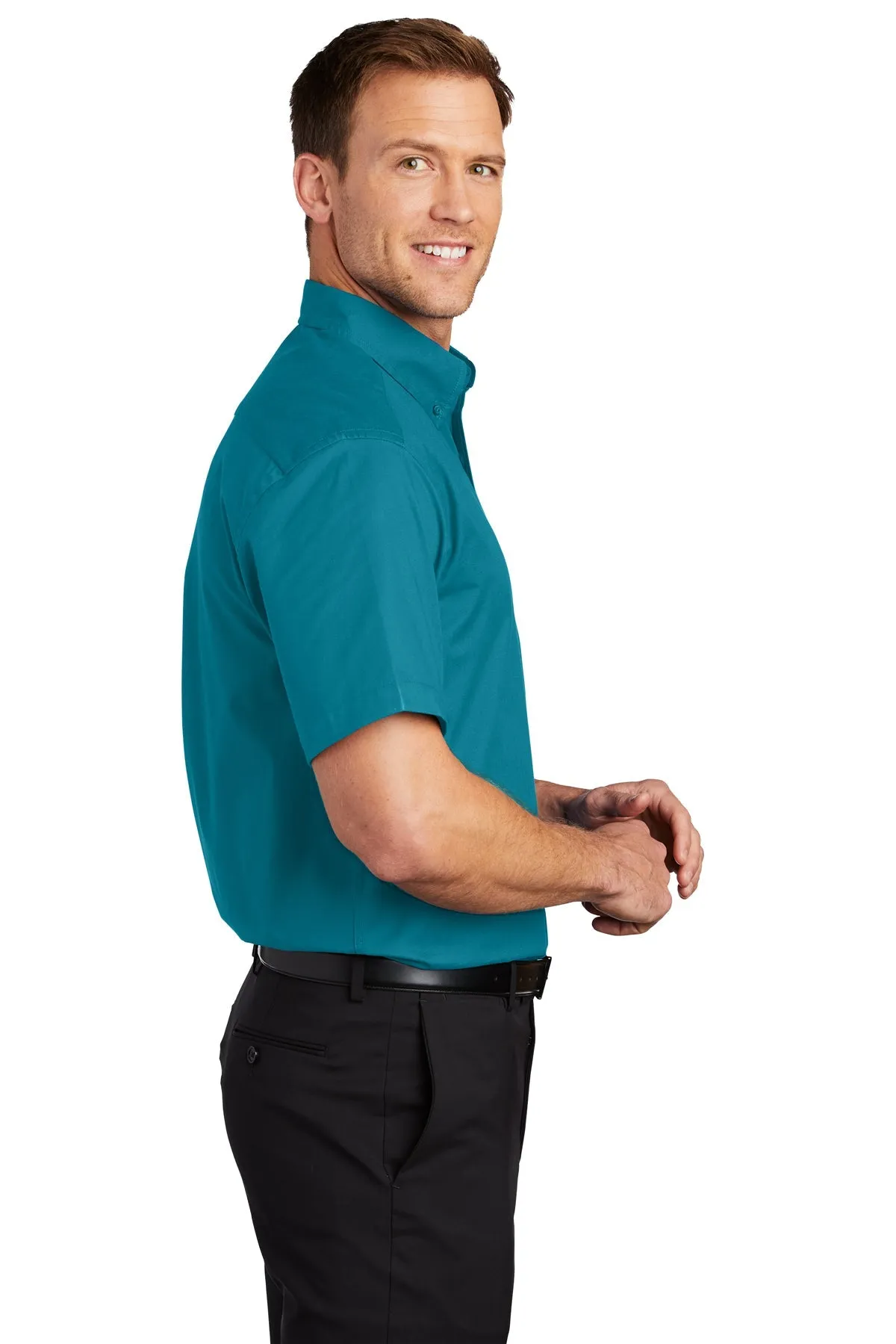 Port Authority Tall Short Sleeve Custom Easy Care Shirts, Teal Green