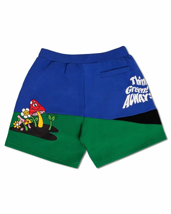 Royal Think Green Cut&Sew Graphic Shorts