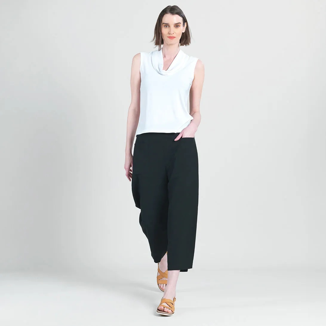 Sleeveless Draped Cowl Neck Top - White - Final Sale!