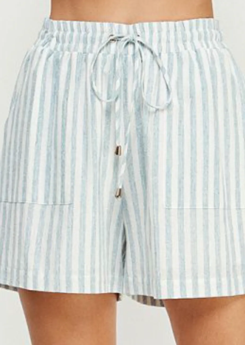 Striped Linen Shorts