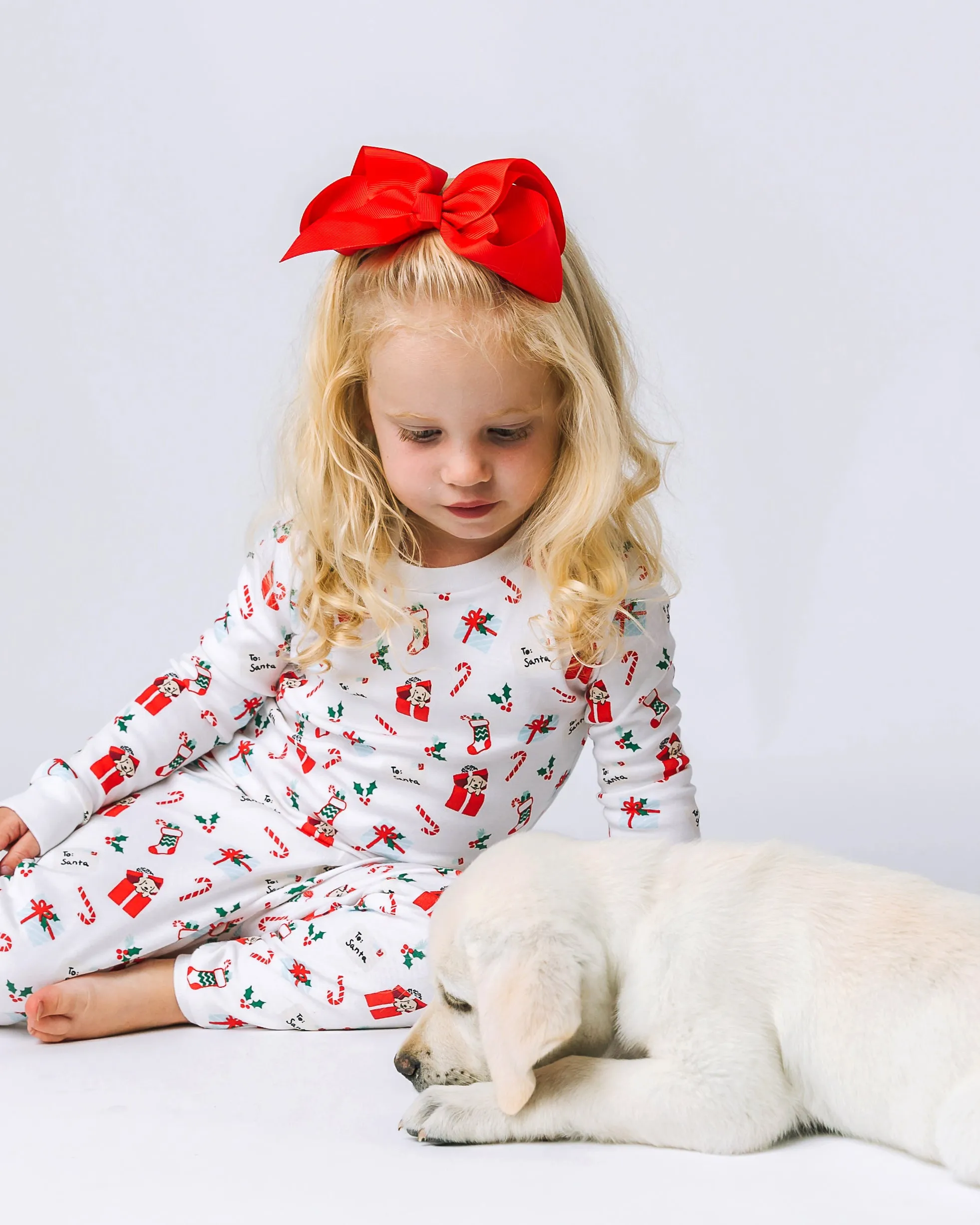 The Organic Long Sleeve Pajama Set [Dear Santa I Want a Puppy]