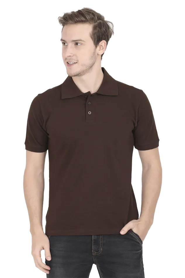 Unisex Coffee Brown Cotton Polo T-Shirt