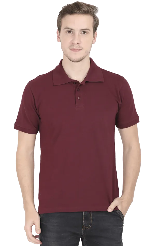 Unisex Coffee Brown Cotton Polo T-Shirt