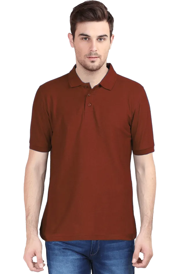 Unisex Coffee Brown Cotton Polo T-Shirt