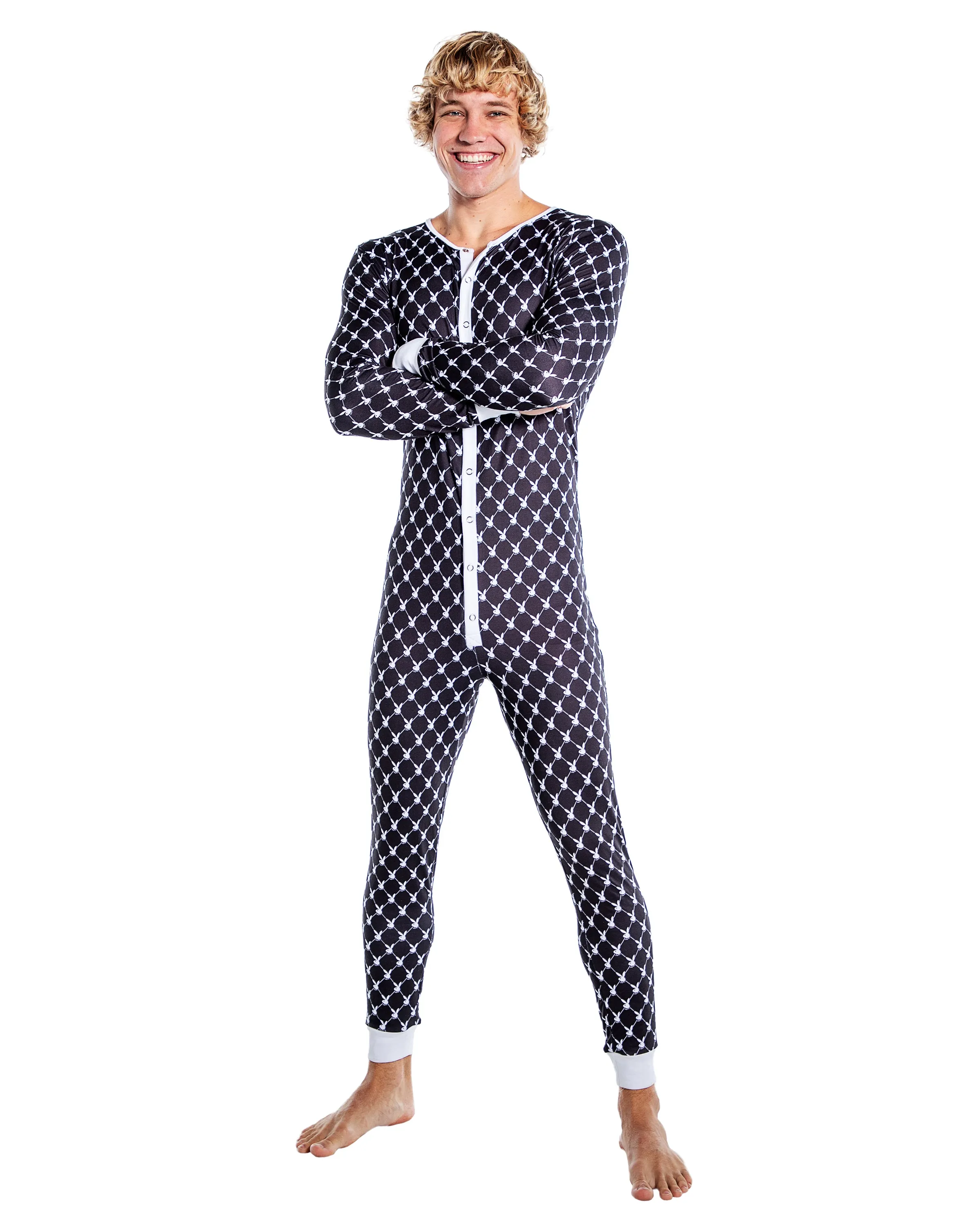 Unisex Playboy Bunny Cozy Lounge Union Suit Pajama