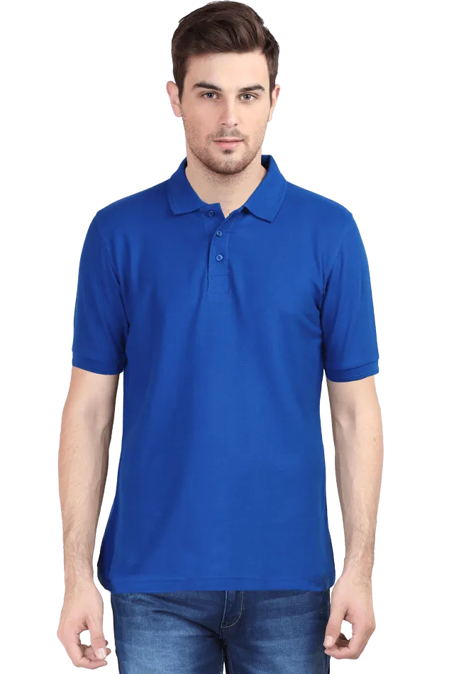 Unisex Royal Blue Cotton Polo T-Shirt