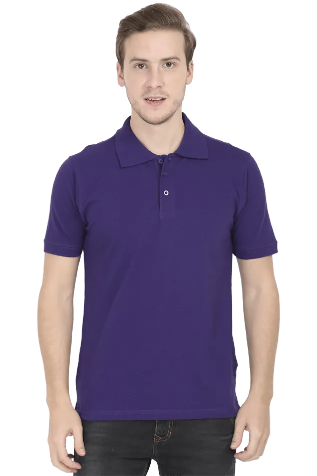 Unisex Royal Blue Cotton Polo T-Shirt