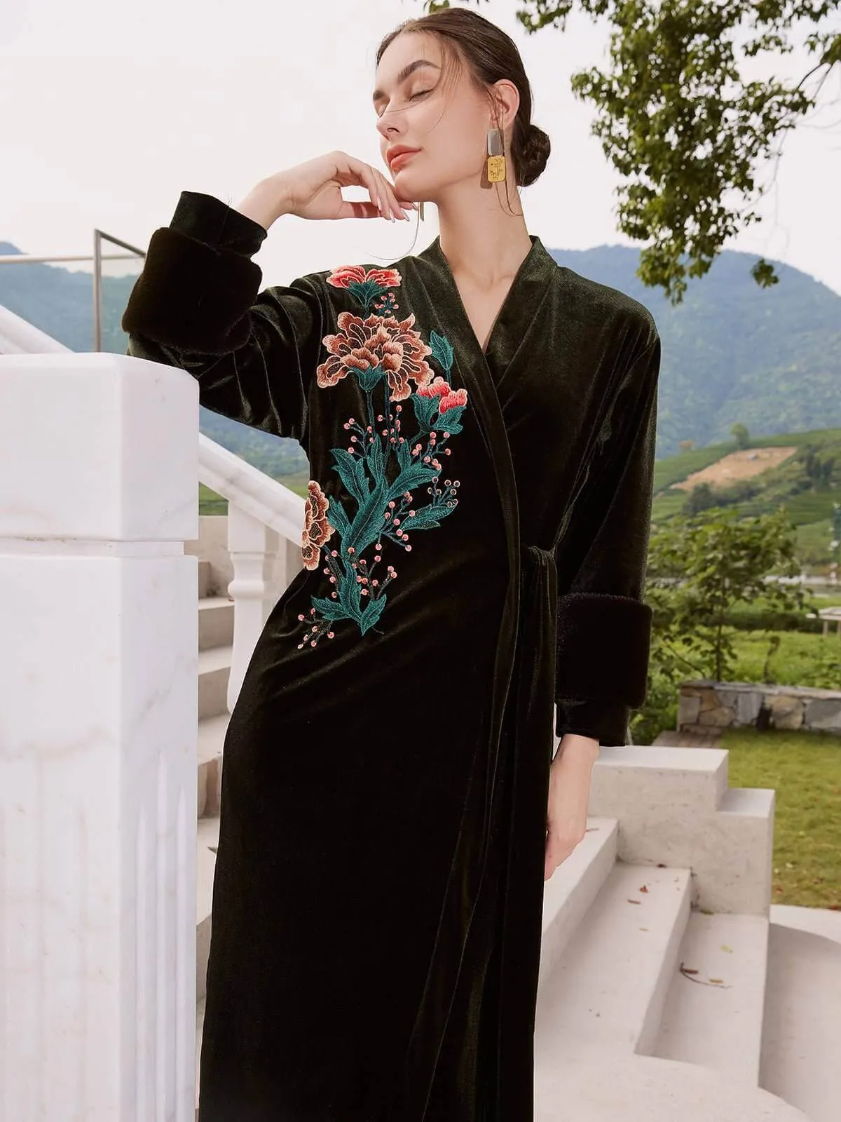 Velvet Embroidered Robe