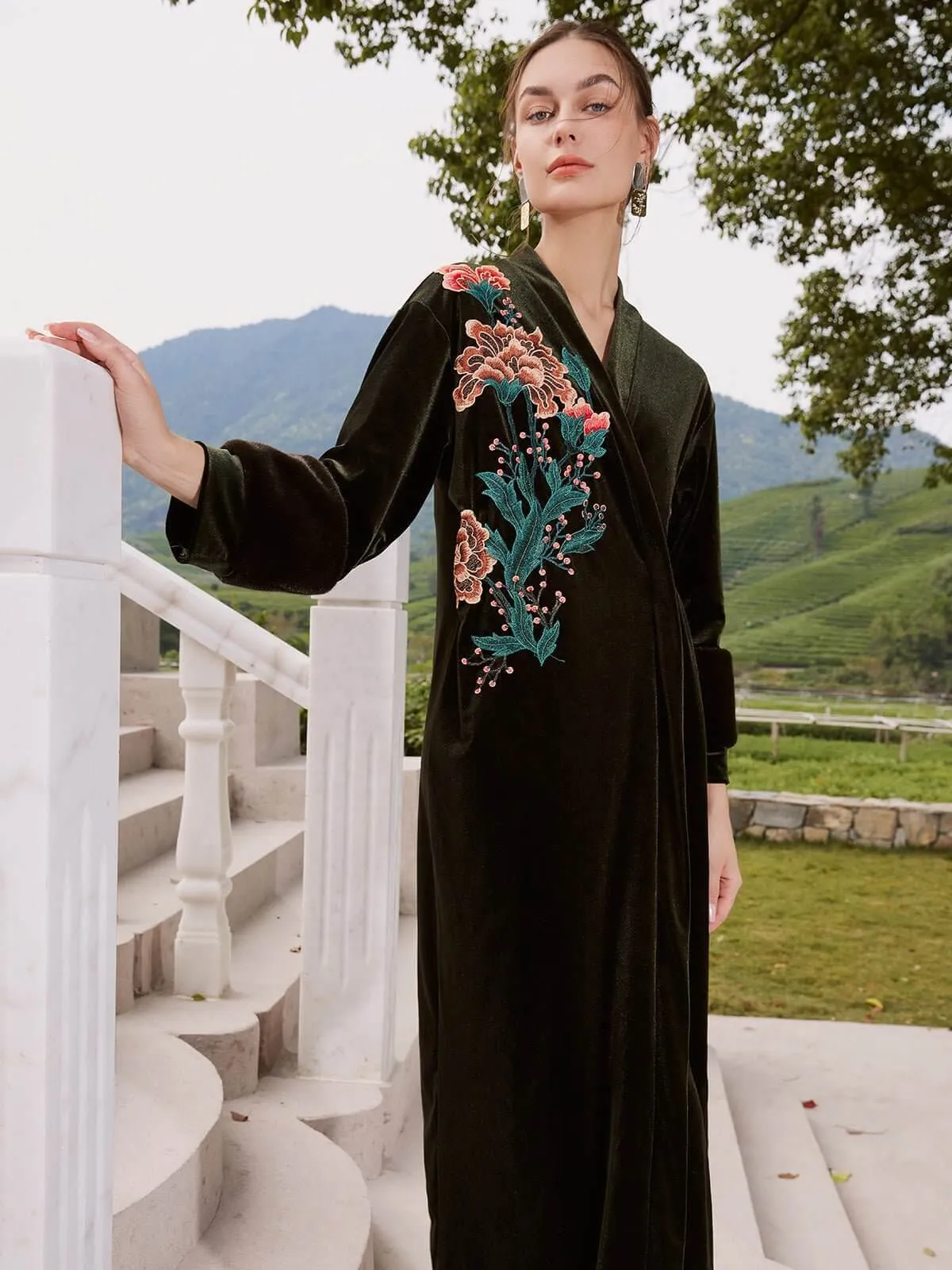 Velvet Embroidered Robe