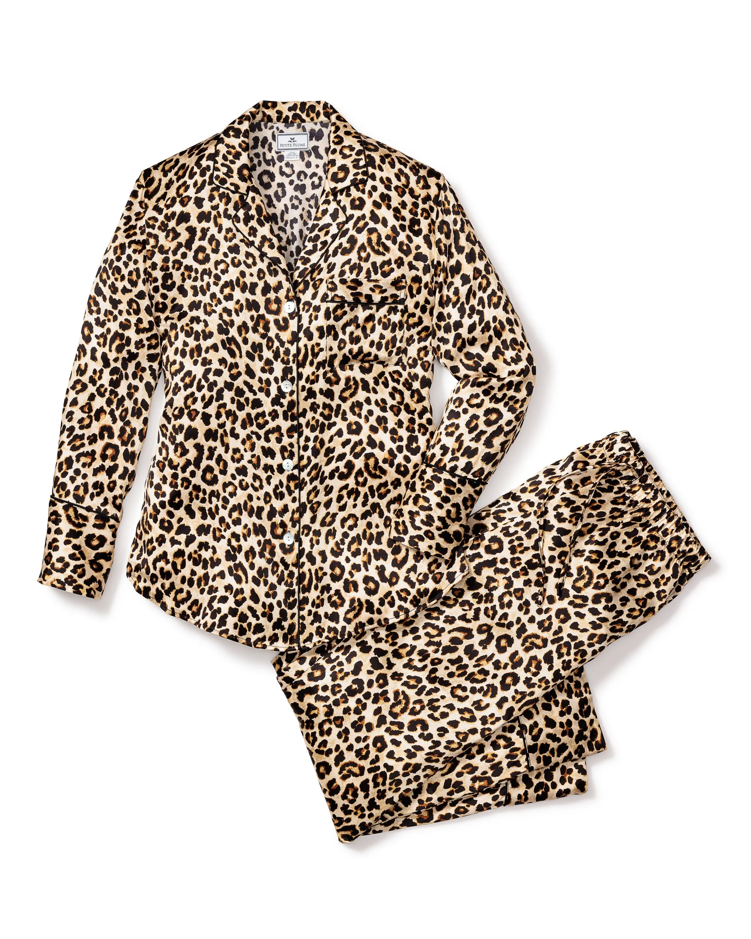 Veronica Beard x Petite Plume Silk Leopard Pajama Set