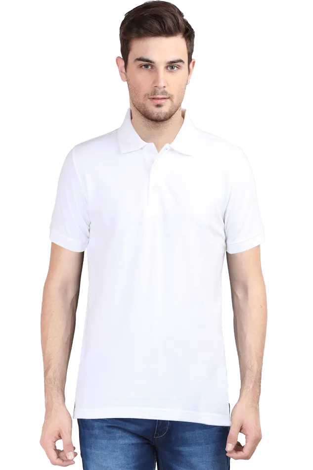 White Unisex Cotton Polo T-Shirt