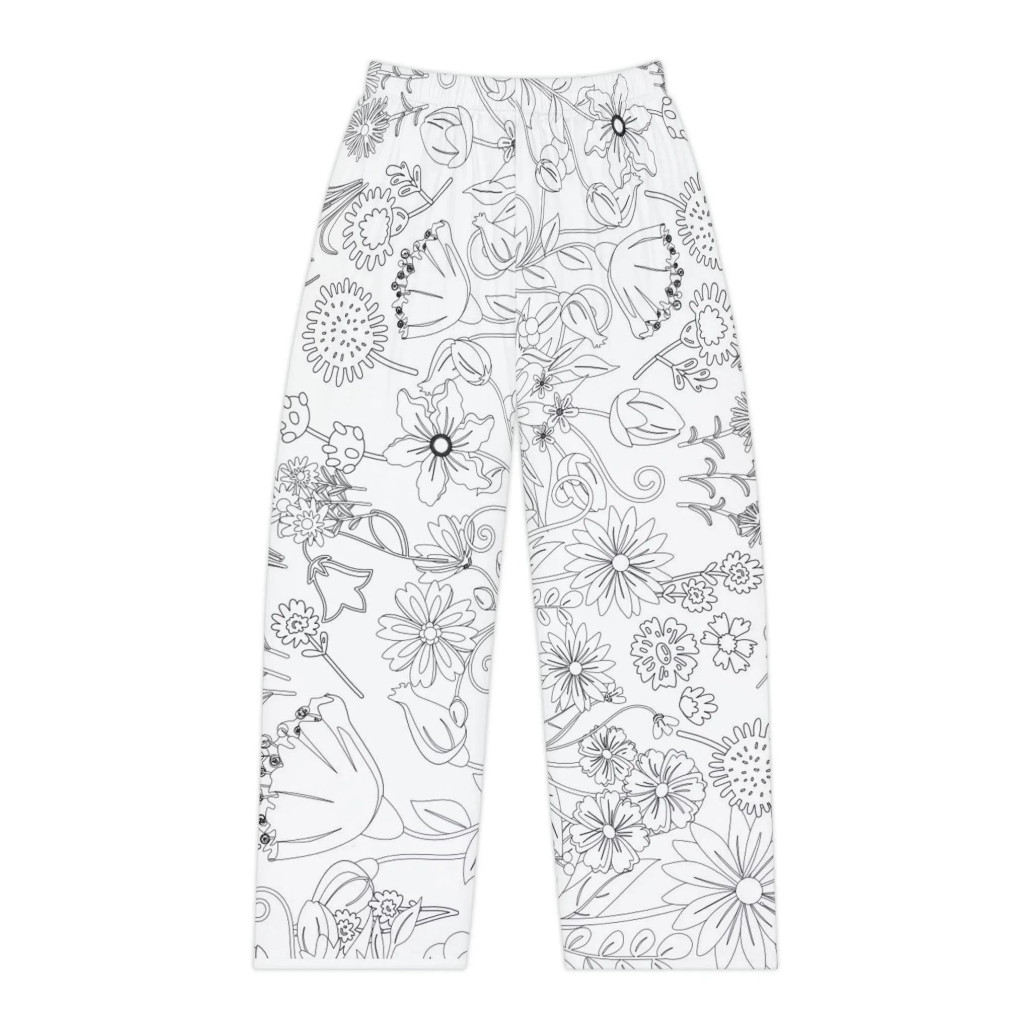 Wild Flowers Coloring Pajama Pants for Women