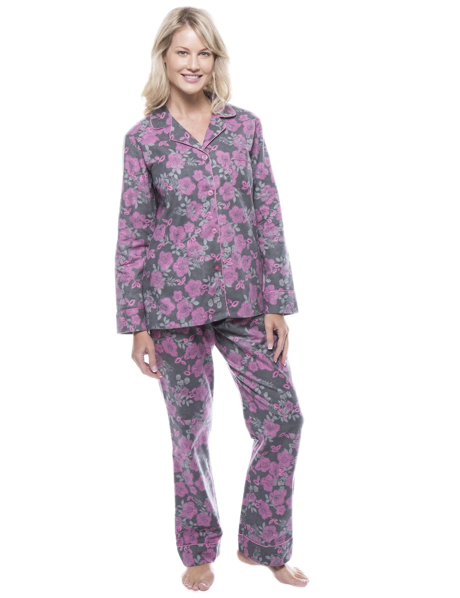 Women's 100% Cotton Flannel Pajama Sleepwear Set