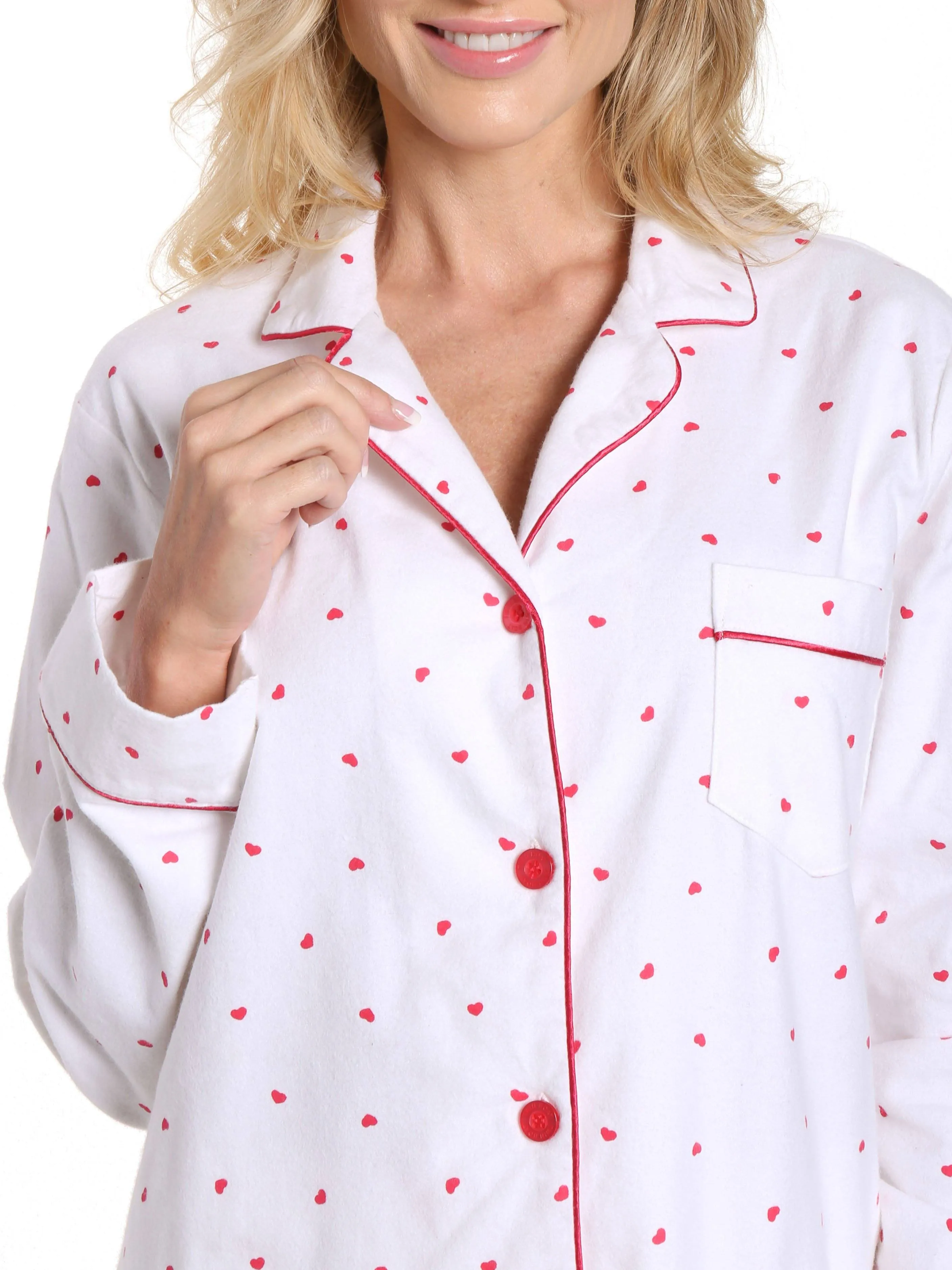 Women's 100% Cotton Flannel Pajama Sleepwear Set