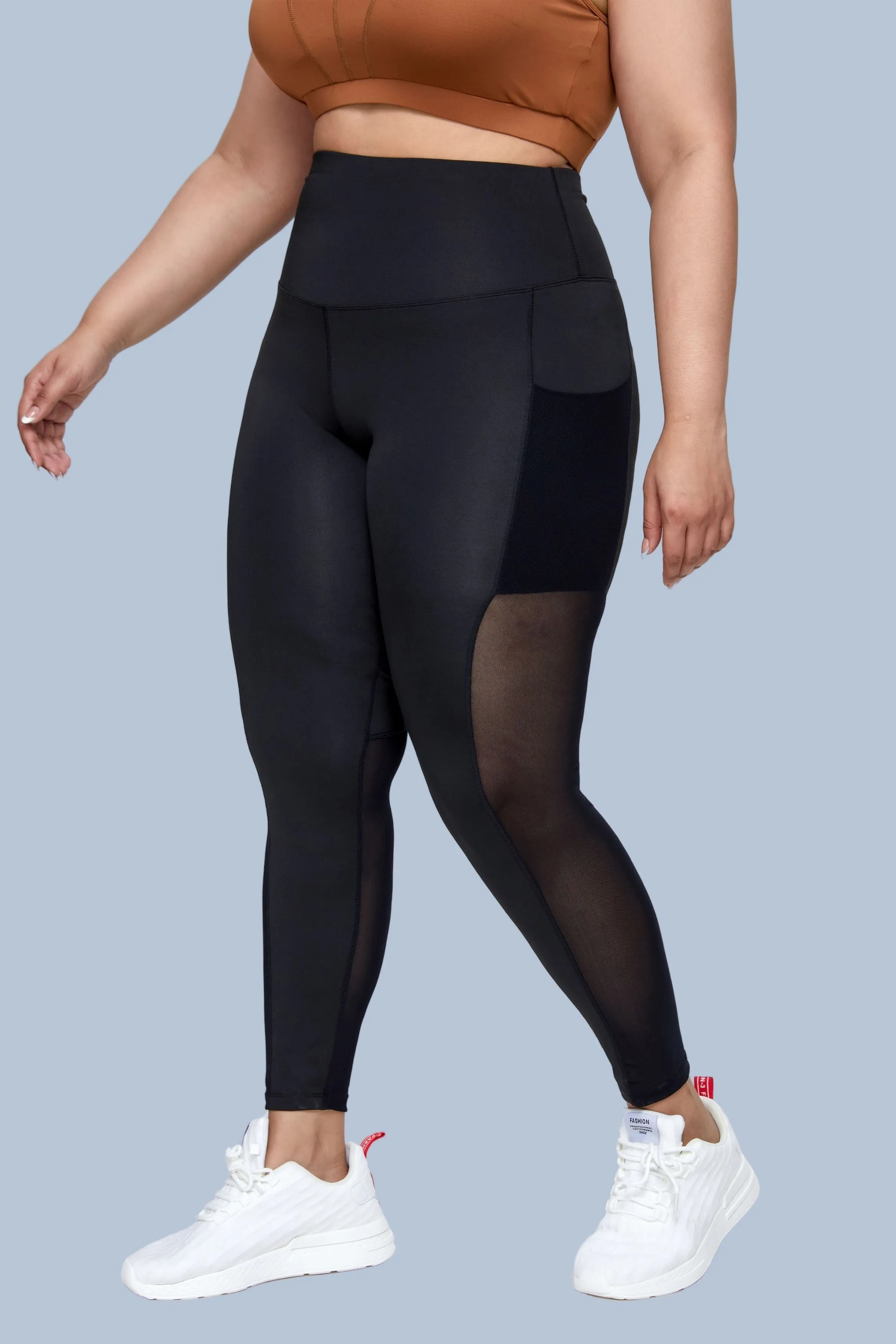 Women's Plus Size Mesh Pocket Leggings