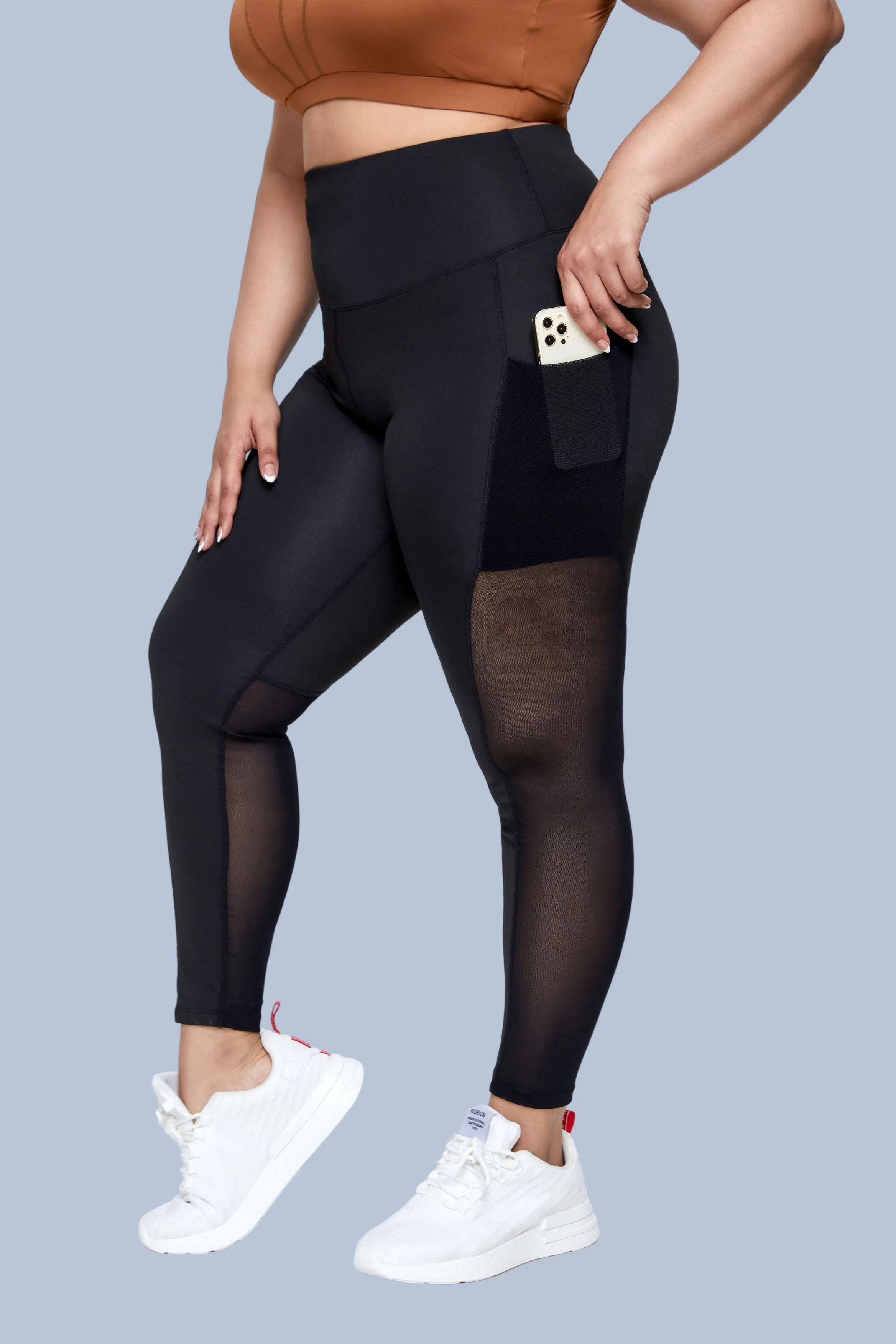 Women's Plus Size Mesh Pocket Leggings