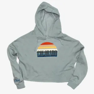 Women's Sunset Gradient Colorado Cropped Hoodie