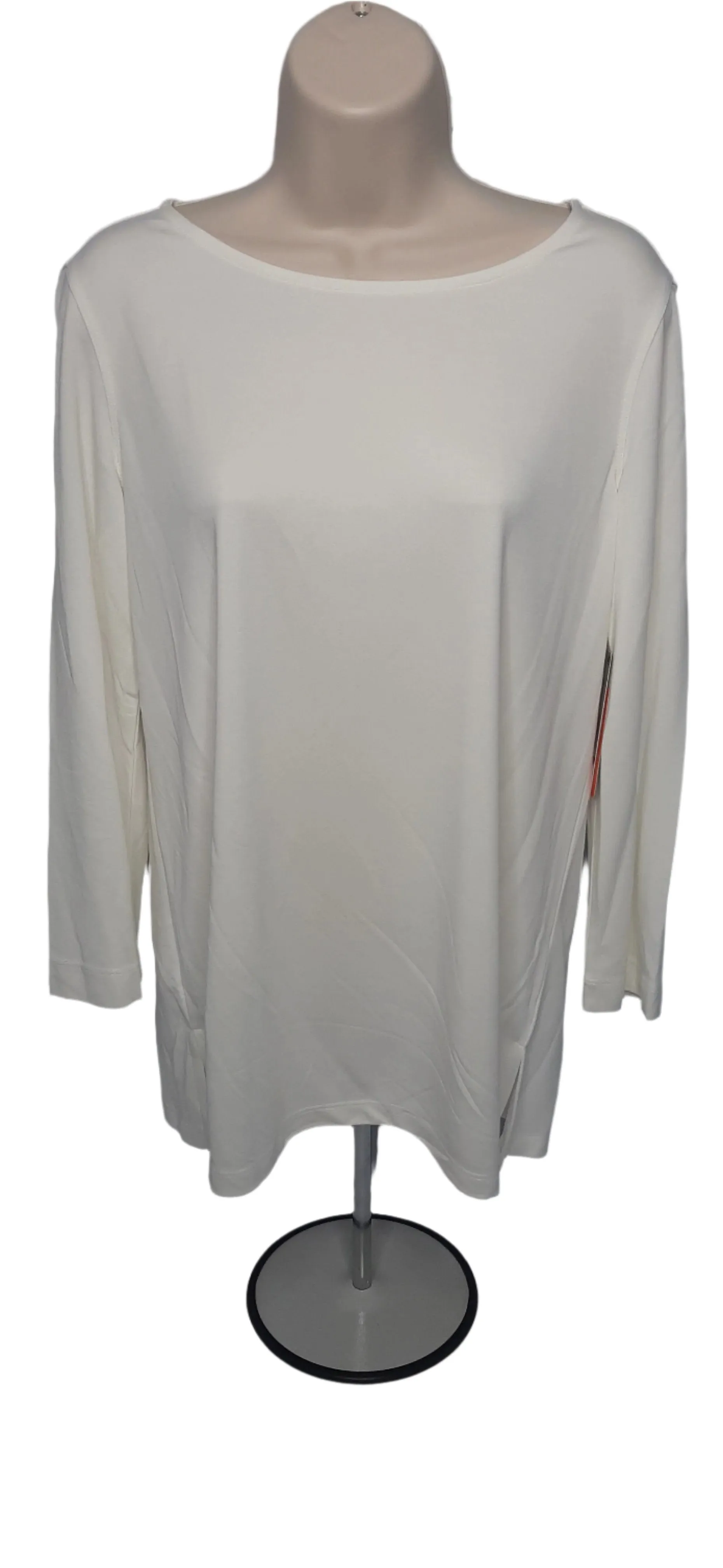 Womens white round neck top