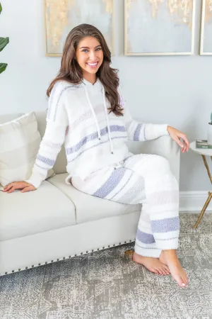 Wonderful Winter PJ Pants, White-Periwinkle