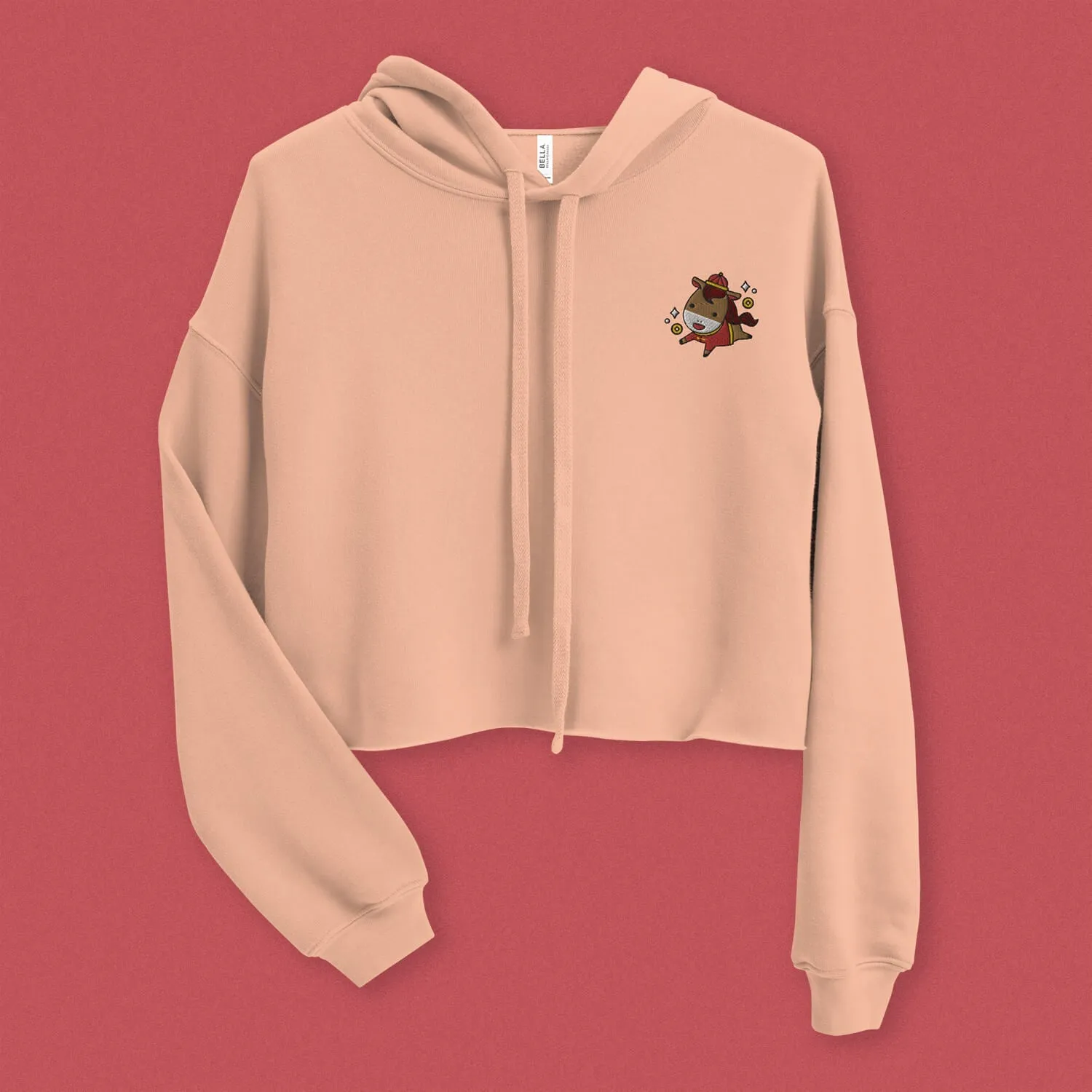 Year of the Horse Embroidered Crop Hoodie