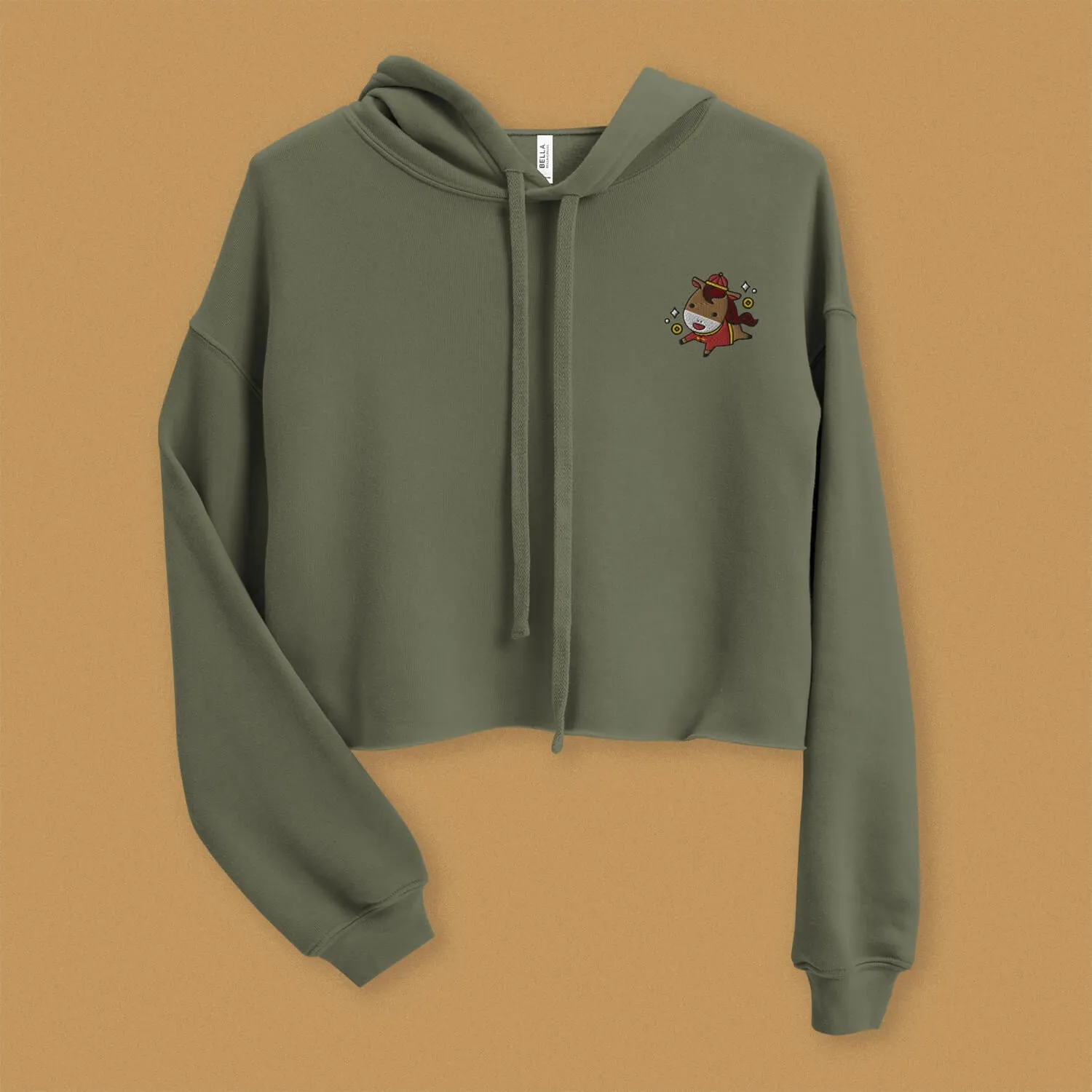 Year of the Horse Embroidered Crop Hoodie