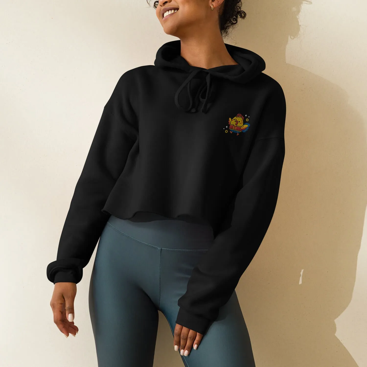 Year of the Rooster Embroidered Crop Hoodie