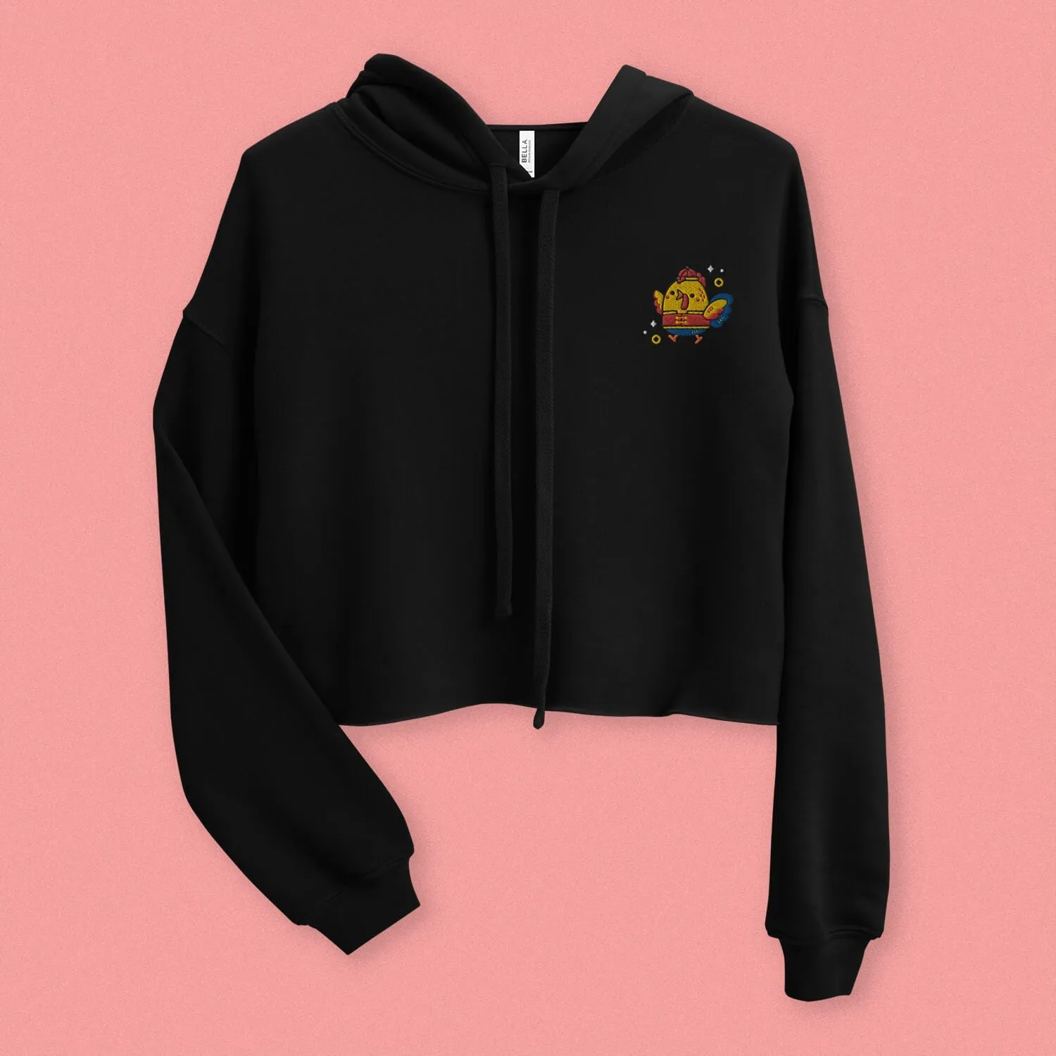 Year of the Rooster Embroidered Crop Hoodie