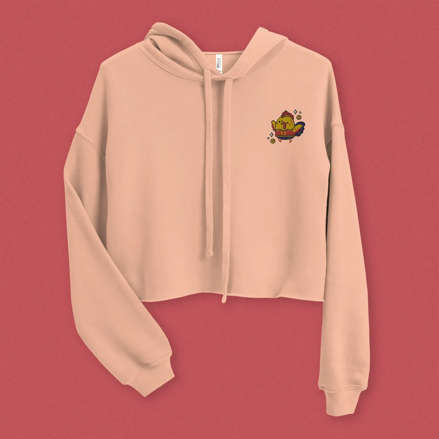 Year of the Rooster Embroidered Crop Hoodie