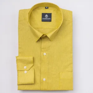 Yellow Color Lining Paper Cotton Shirts For Men