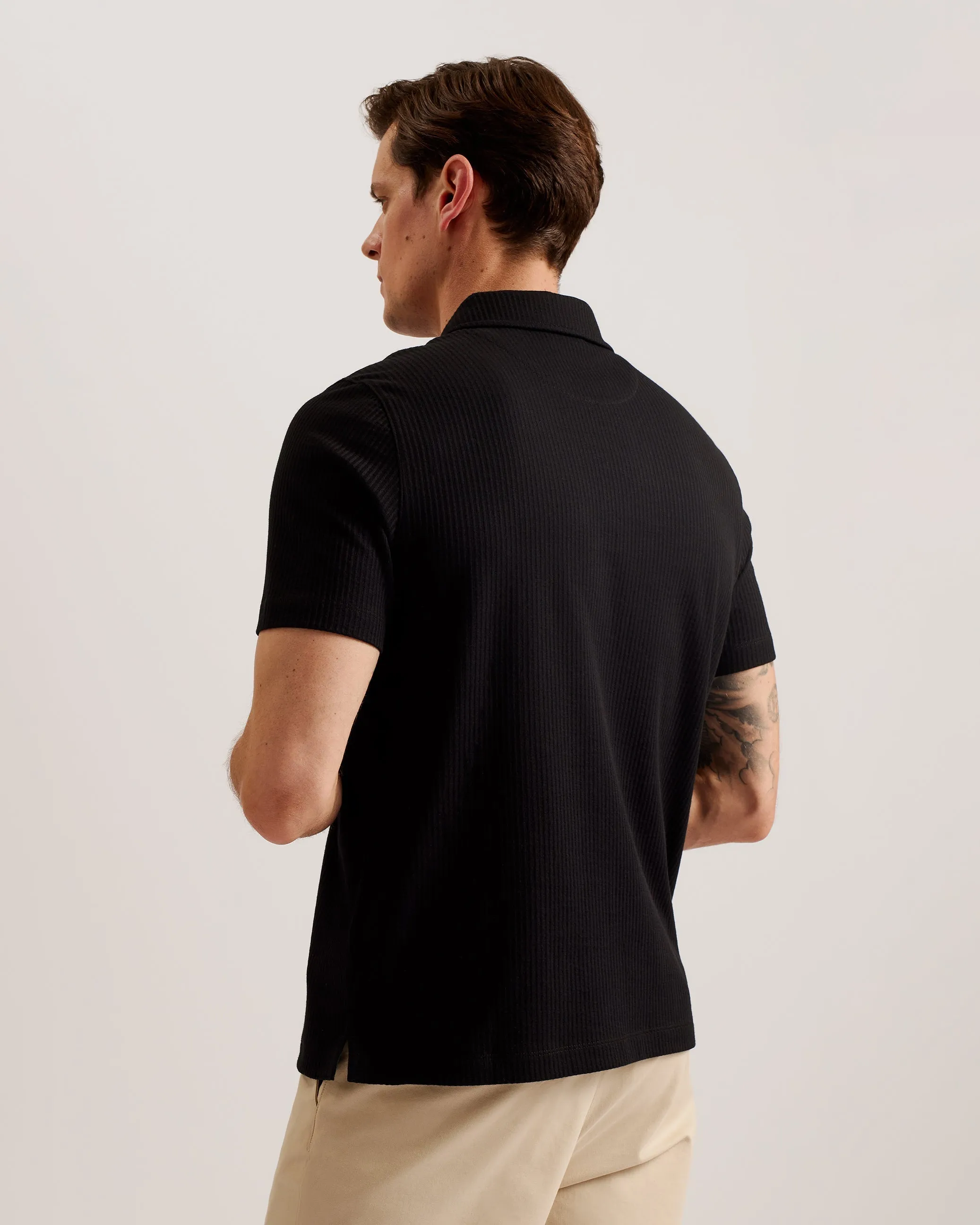 Zarkes Ss Regular Zip Polo Black